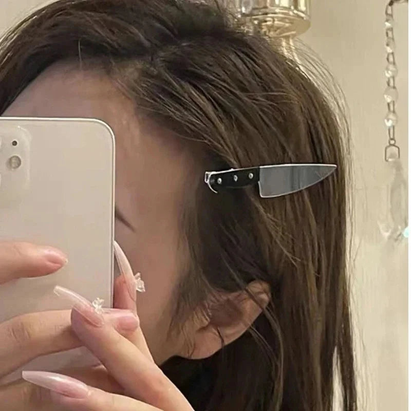 New Creative Weird Knife Hair Clips For Women Funny Hairpins Girls Hairclip Punk Barrette Hairpins Headwear Hair y2k Accessories SS69