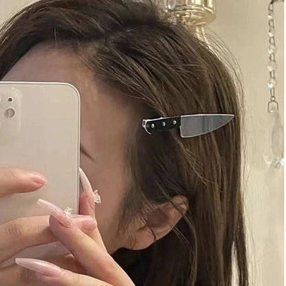 New Creative Weird Knife Hair Clips For Women Funny Hairpins Girls Hairclip Punk Barrette Hairpins Headwear Hair y2k Accessories SS69