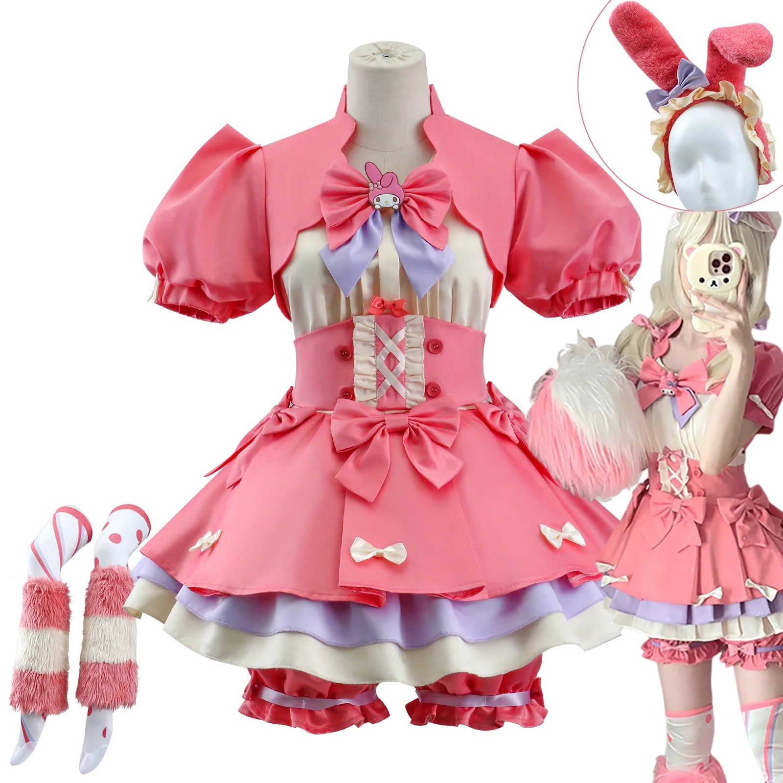 Lily Barrier Identity V Cheerleader Costume Pink Women's Uniform
