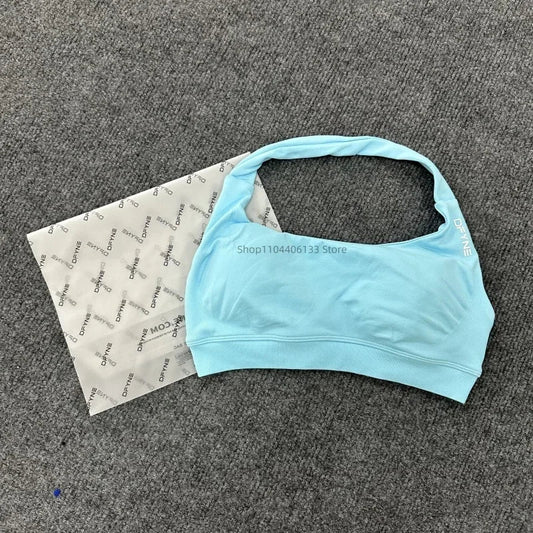 Dfyne Impact Sports Bra Women Seamless Halter Neck Strap Bras with Logo Padded Open Back Yoga Bra Medium Support Gym Crop Top SS69 21.69 DF6-6007 / M