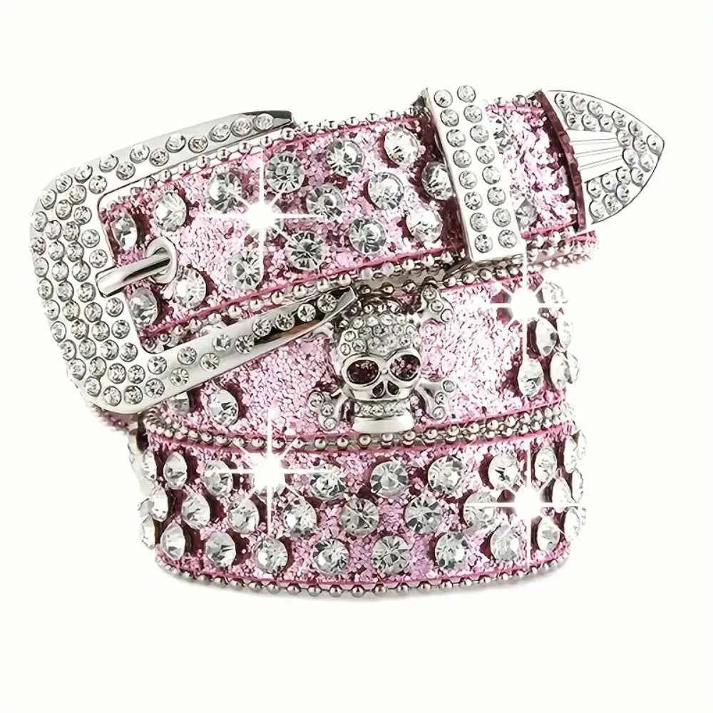 SS69 Rhinestone Western Cowgirl Belt - PU Leather Y2K Style Accessory