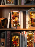 Robotime Rolife Sakura Wine Alley Japanese Style Design Book Nooks Kit for Family Home Bookshelf Decoration 3D DIY Wooden Puzzle