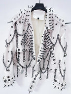 vintage Leather  y2k  Jacket Skull Jacket Punk Jacket  gothic Leather gothic clothes y2k fashion y2k clothes  harajuku Jacket SS69