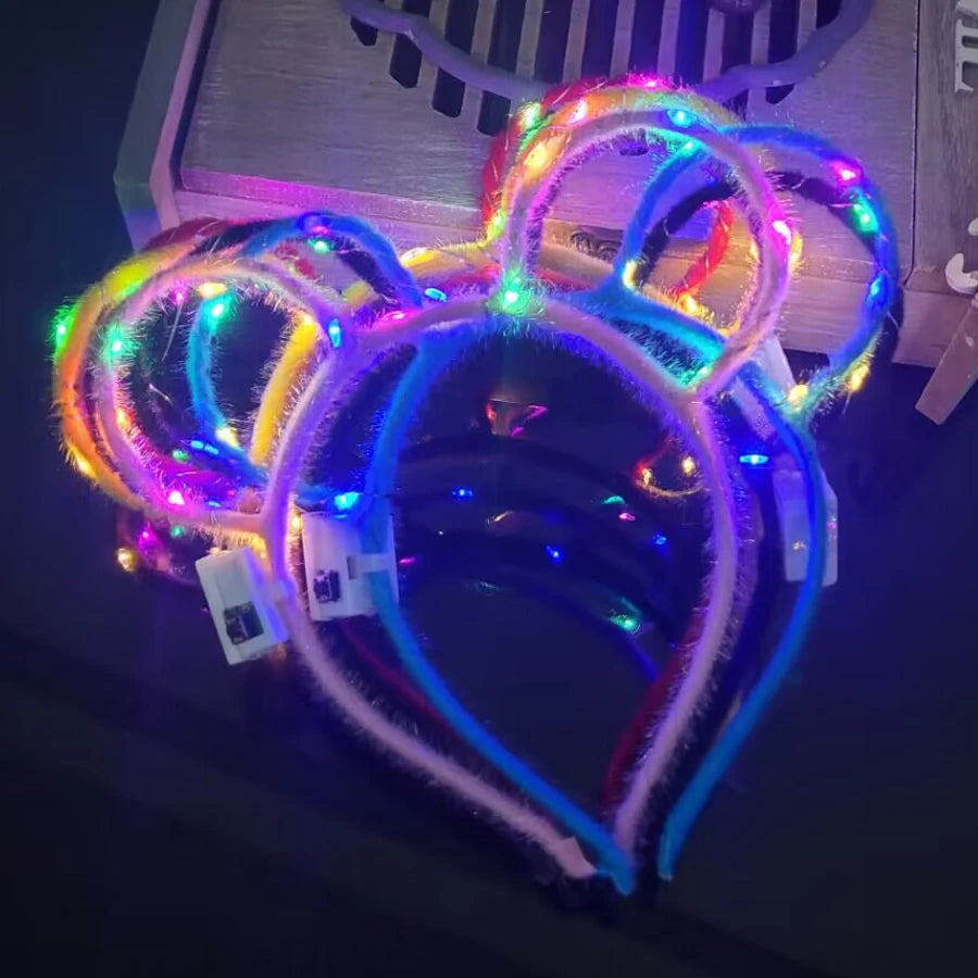 LED Glow Cat & Bunny Ear Headbands - 10/20/30 Pcs