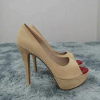Women Platform Sandals Stilettos Sexy Stripper Pole Dance High Heels Pumps Peep Toe Ladies Nighclub Party Black Wedding Shoes