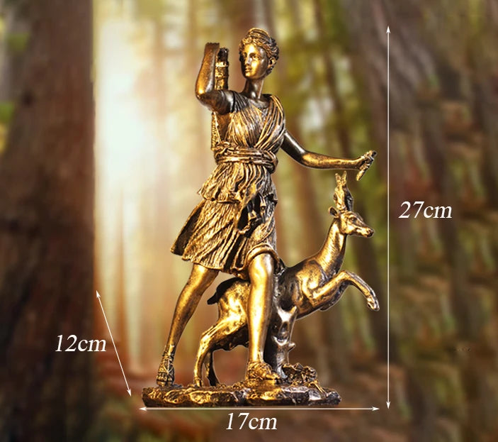 Moon Goddess Resin Statue 27cm Celestial Sculpture for Altar Decor