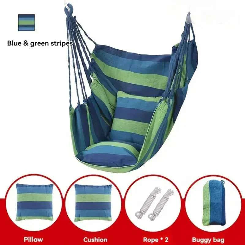 Hanging chairs, hammocks, swings, rocking chairs, and cross legged artistic chairs for lazy people in student dormitories