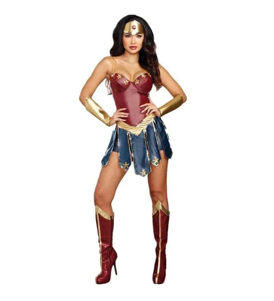 SS69 Women's Superhero Bodysuit Costume with Headgear for Cosplay Halloween