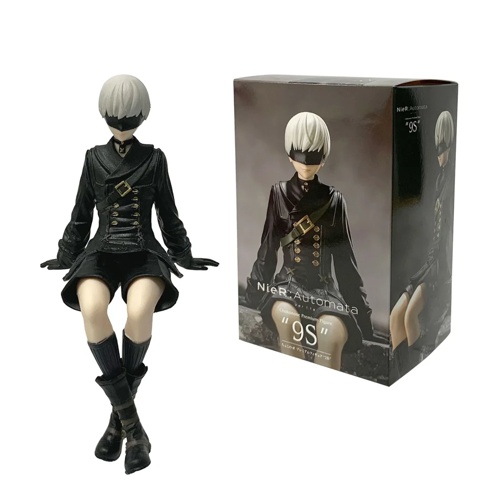 Nier Automata 2B A2 9S Sitting Position Game Figure Mechanical Lifeform Statue Collection Desktop Decoration  Toys Gifts SS69 21.69 B  with box