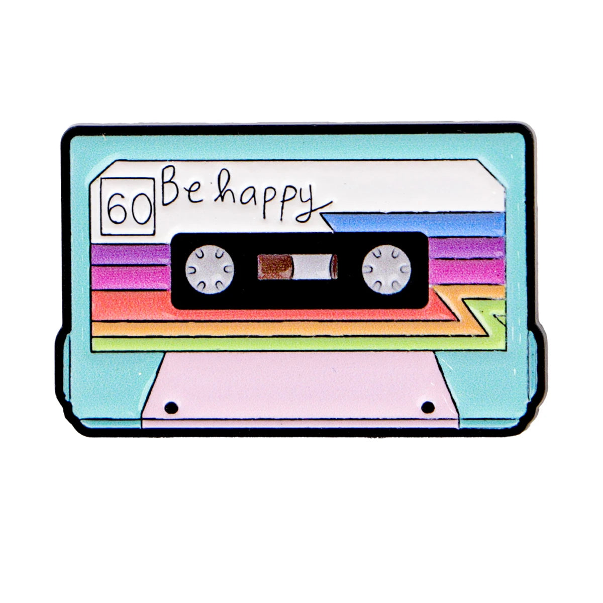 Vintage Cassette Tape Enamel Brooch Pin Retro 80s 90s