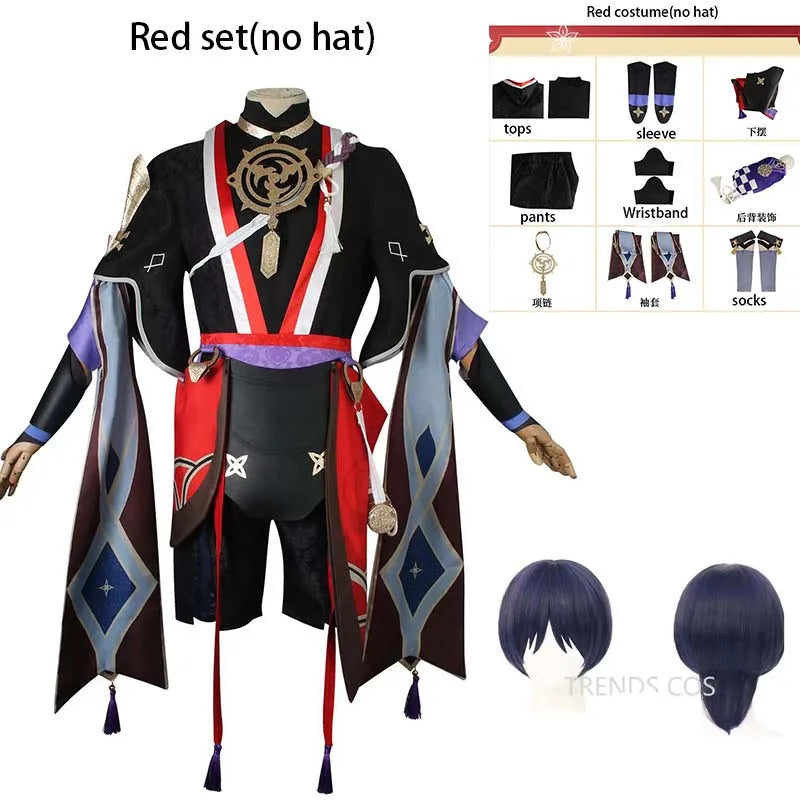 Genshin Impact Scaramouche Cosplay Costume Full Set