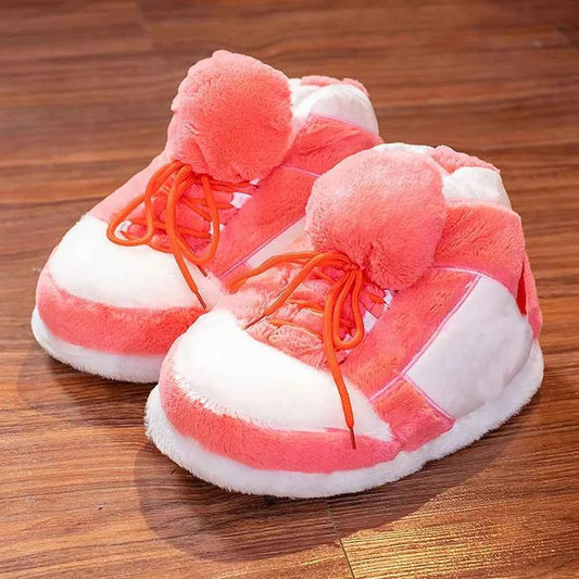 Women's/Men Winter Cotton Shoes Cute Cartoon Animal Warm Home Plush Shoes Woman Male Foam Sneakers Bread Fat Slippers Gift