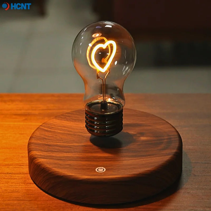 HCNT Magnetic Levitating Light Bulb Desk Lamp with Rotating Heart Bulb