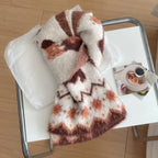 170cm Cute Red Panda Knit Imitate Mink Wool Scarf Soft Comfort Women Winter Neckerchief Girls Students Warm Scarves