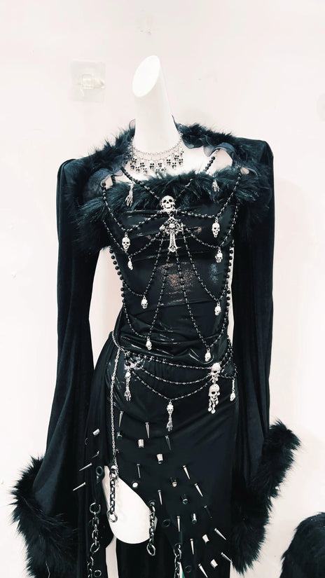 Gothic dress skull dress  y2k dress Harajuku dress Unique dress Sexy dress cross dress vintage dress gothic clothes y2k fashion SS69