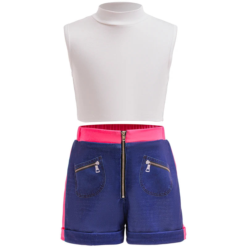 Anime Movie Cosplay Costume Set - Dress & Pants for Girls
