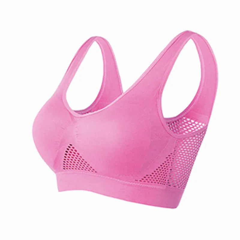 Breathable Sports Bra Top Fitness Women Brassiere Removable Padded Sport Bra Running Gym Seamless Push Up Bras SS69 8.69 Pink / XL