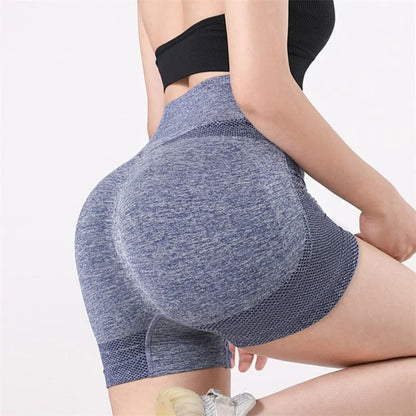 Women Yoga Shorts High Waist Butt Lifting Workout Fitness Tights Tummy Control Gym Running Stretched Pants Casual Sportswear SS69 7.69 Navy Blue / S-M (40-65kg)