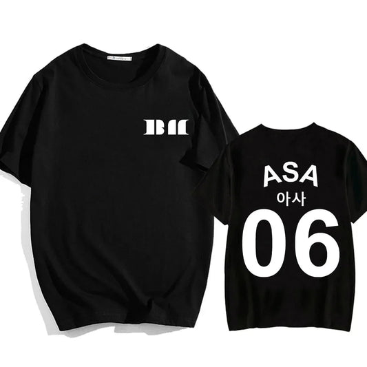 BABYMONSTER Kpop Band T-shirt ASA 06 Tees Short Sleeve Cotton Comfortable Tee-shirt Summer Casual Women/Men Tshirts Streetwear SS69 17.69 black / XXL