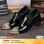 Special Square Toe Men's Shoes Slip on Genuine Leather Dress Men Party, Business, and Wedding Shoes men