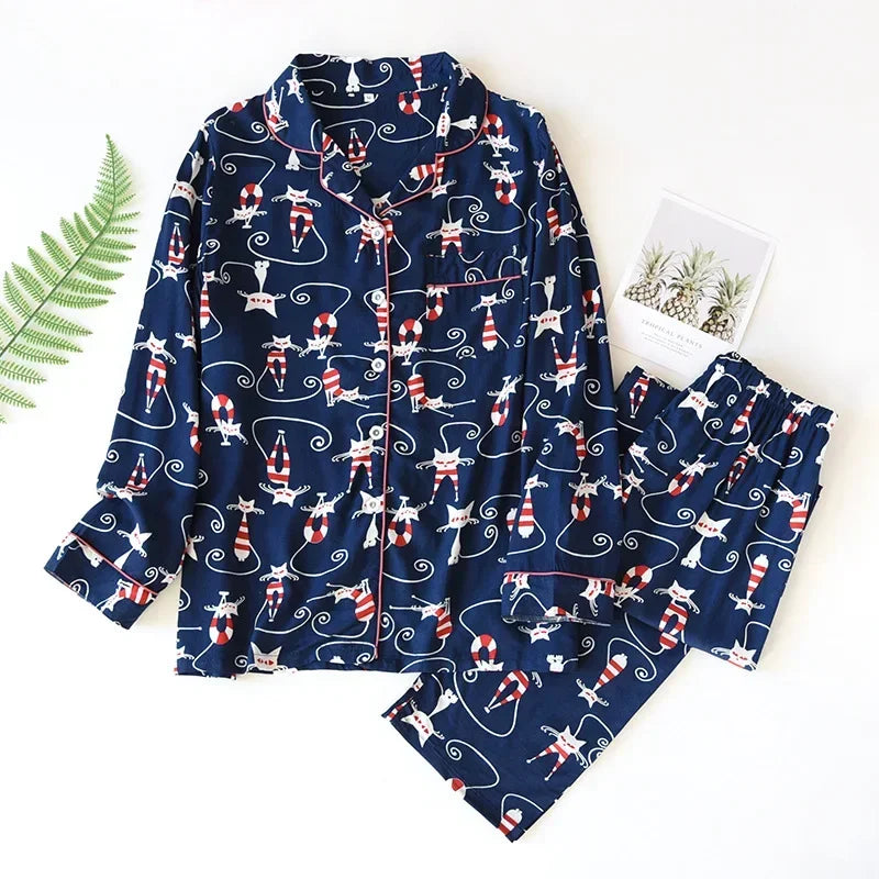 Spring / Summer New 100% viscose long-sleeved trousers pajamas SS69