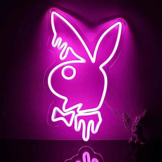 Rabbit Bunny Neon Signs for Wall Decor LED Neon Light Sign Cute Animal LED Signs for Bedroom Kids Room Party Decor Girl Gift