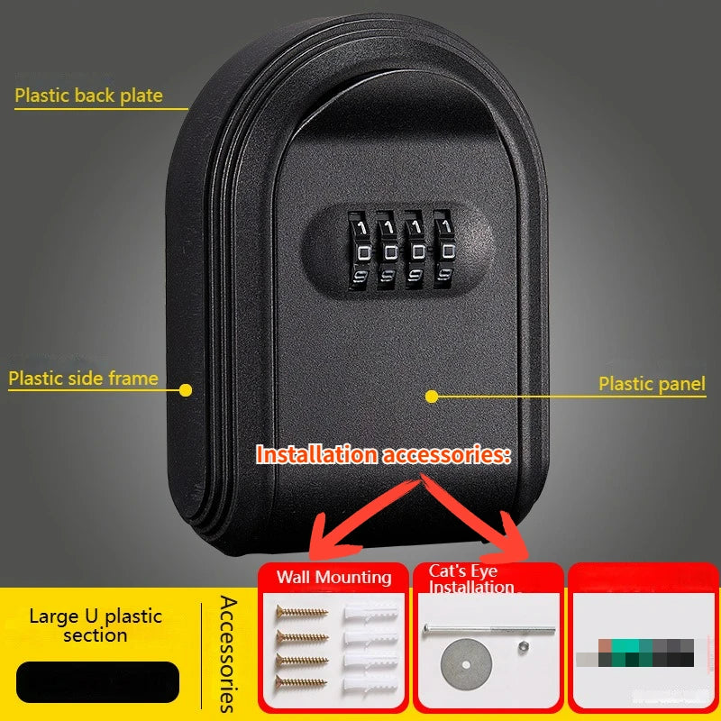 SS69 Wall Mount Key Lock Box, 4-Digit Combination Security Storage Organizer