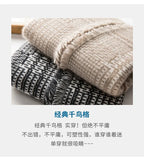 Houndstooth Plaid Fringed Cashmere Sweater for Women, Small Knitted Wool Cardigan, Loose Plaid Coat