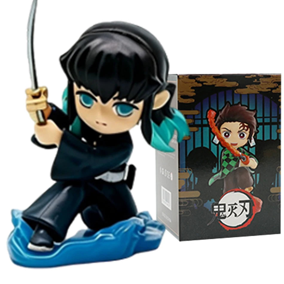1-12pcs Anime Demon Slayer Blind Box Figure Toys Kimetsu No Yaiba Battle Series Guess Bag Mystery Doll Christmas Birthday Gift