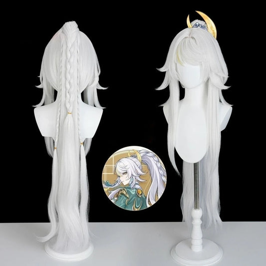 Genshin Impact Zibai Cosplay Costume Set: Exquisite Elegant White Qipao with Socks,Accessories Wig Party Comic Con Performance