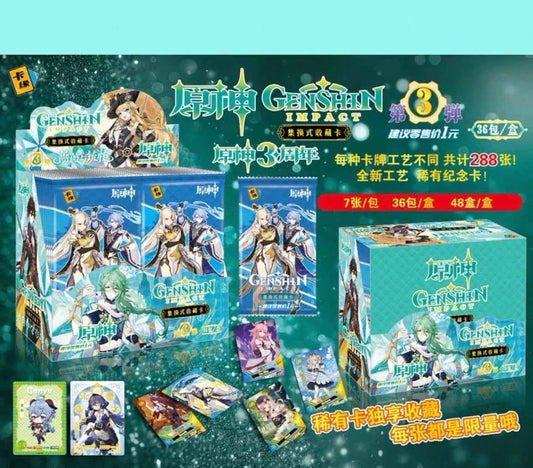 New Genshin Impact Collecting Cards Gift Box Set Cards Anime Game Peripherals Cards Rare Card Gifts For Fans And Collectors