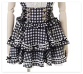 Original Japanese Mines Lolita Strap Skirts Women High Waist and Thin Frilly Pleated Skirt College Style Liz Girl Plaid Skirt