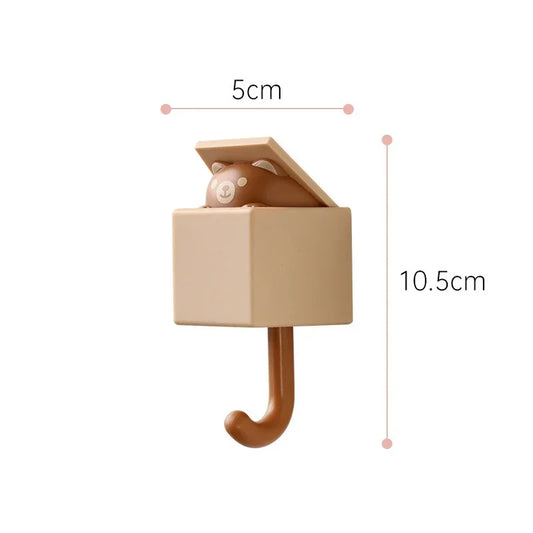 SS69 Self-Adhesive Cat Wall Hooks, Cute Animal Decorative Hanger for Home