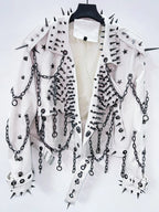 vintage Leather  y2k  Jacket Skull Jacket Punk Jacket  gothic Leather gothic clothes y2k fashion y2k clothes  harajuku Jacket SS69