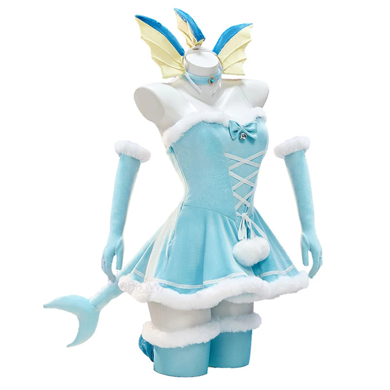 Anime Vaporeon Umbreon Sylveon Cosplay Costume Women Sexy Cloak Dress Outfit Cute Bunny Girl Uniform Halloween Christmas Clothes