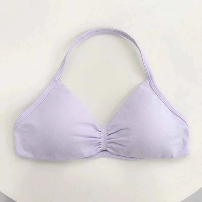 Women's High-Support Lace-Up Sports Bra - Thin-Strap Camisole, Seamless, Tight-Fit for Push-Up Training & Yoga, Gym Top