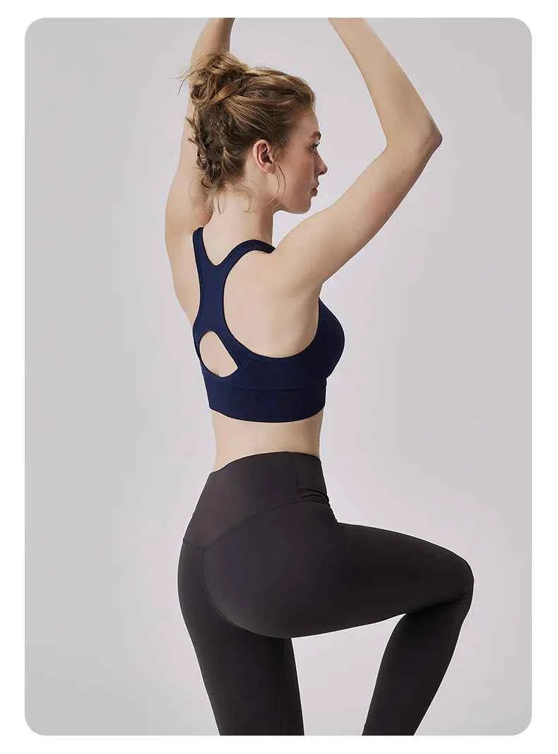 CZGUKE Women's zipper sports bra vest plus size shock resistant bra women's yoga running fitness bra women's underwear