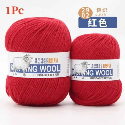 50g/Ball 100% Wool Yarn Pure Merino Thick Thread For Hand Knitting Scarf Sweater DIY Doll Woven Material