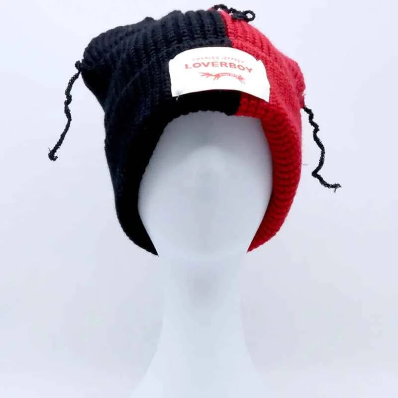 Long fox Ears Knitted Hat Men Women Rabbit Ear Warm Crochet Beanies Kpop Hip Hop Hat Winter Skullies Cap Y2k Christmas Gifty