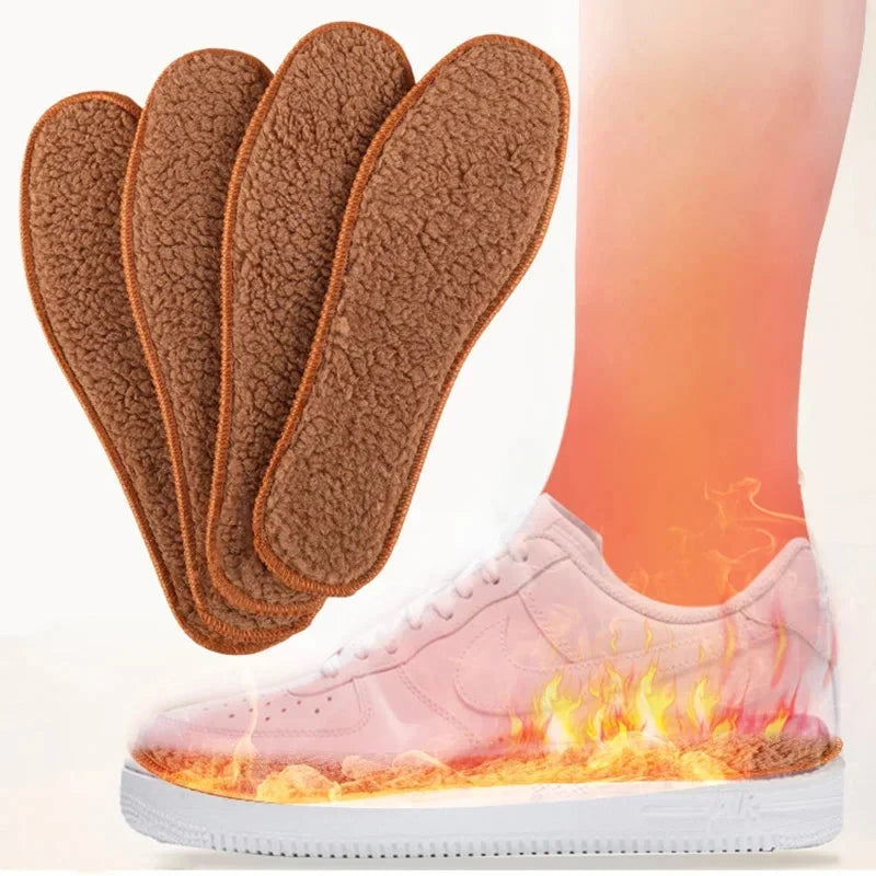 Winter Alpaca Wool Insoles Soft Plush Warm Thicken Foot Thermal Shoe Insole for Women Men Breathable Snow Boots Shoes Heat Pads SS69