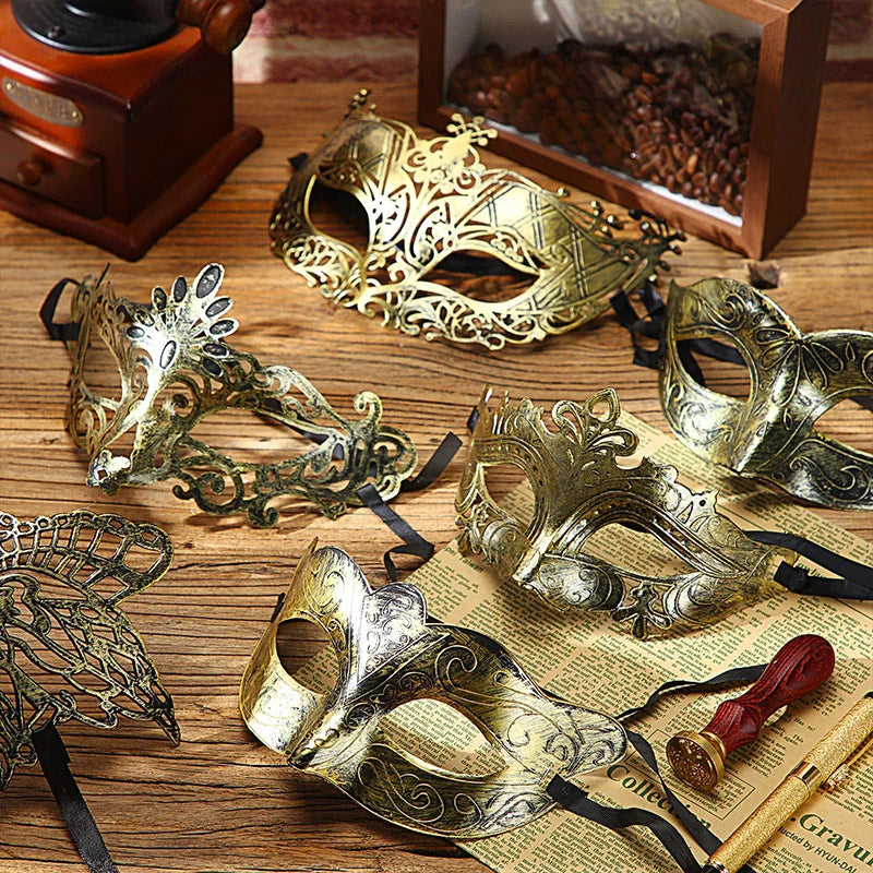 Masquerade Masks Bulk - Antique Vintage Venetian Carnival Party Costume
