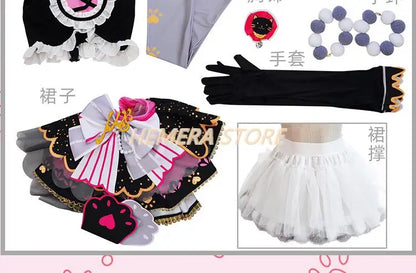 In Stock Anime LoveLive Cat Twin Tail Arcade Game 9 Characters Cosplay Costume Tojo Nozomi Nico Honoka Umi Rin Maki Eli Full Set - SS69