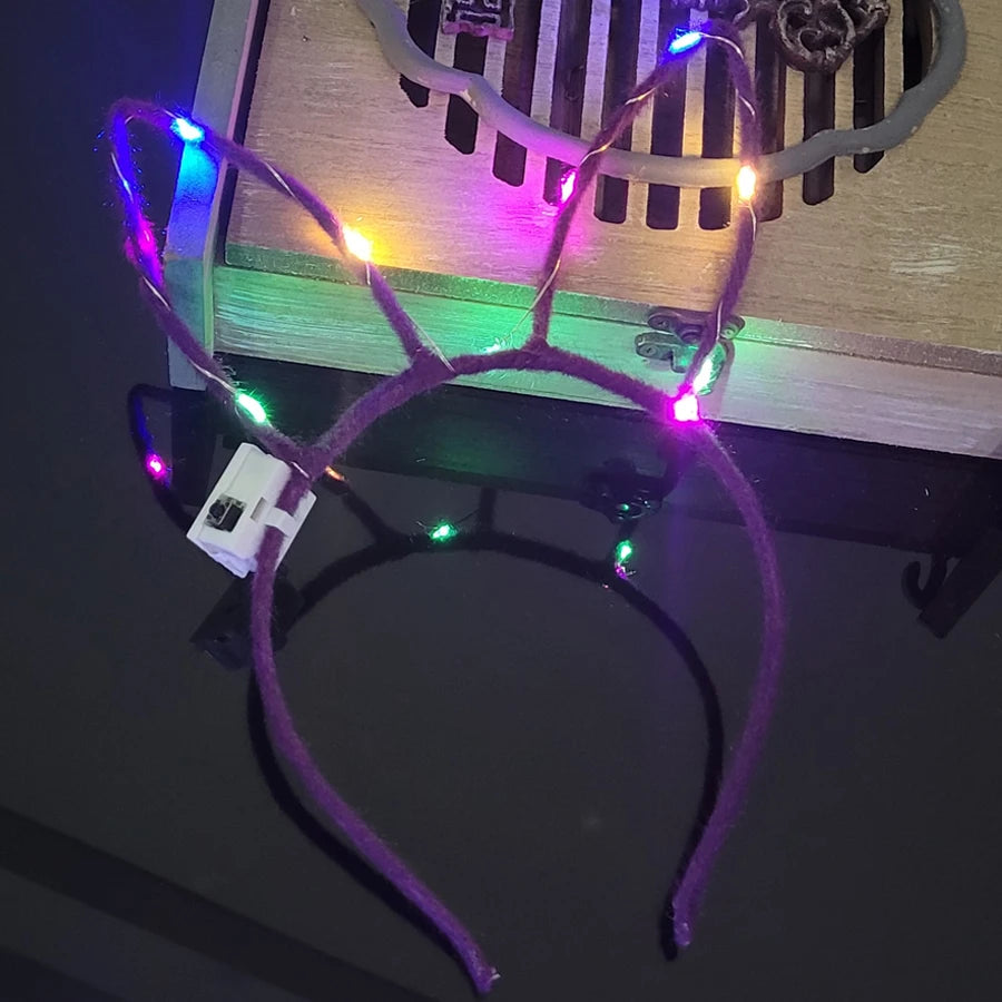 LED Glow Cat & Bunny Ear Headbands - 10/20/30 Pcs