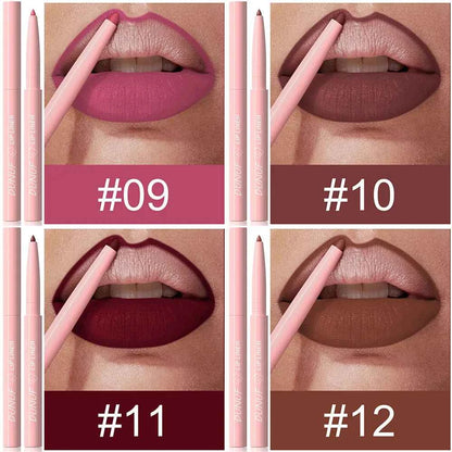 Lip Liner Lipstick Set, Waterproof Matte Durable  Non-sticky Non-transfer, Deep Red, Dusty Rose, Nude, Y2K Makeup Christmas