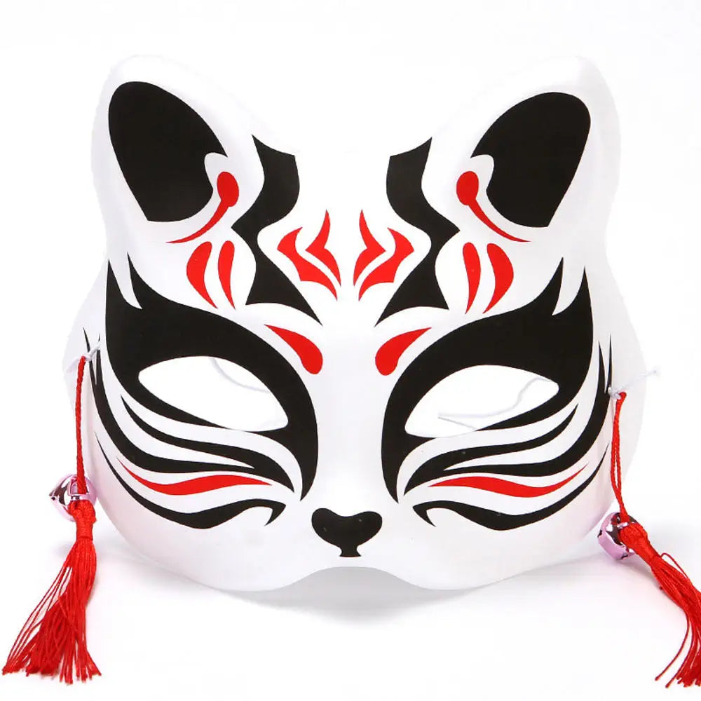 Exaggerated Rabbit Ear Mask - Black & White PVC Costume Accessory