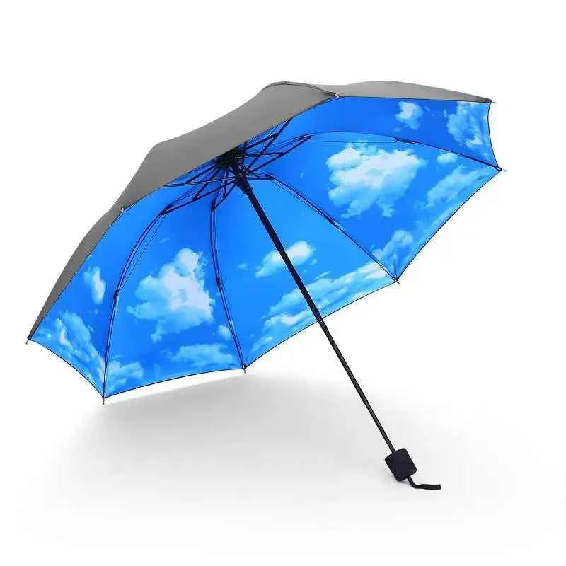 Beautiful Flower Painting Inside Men And Women Umbrella Sun And Rain Anti-uv Umbrellas Ladies Parasol Folding Paraguas For Gifts