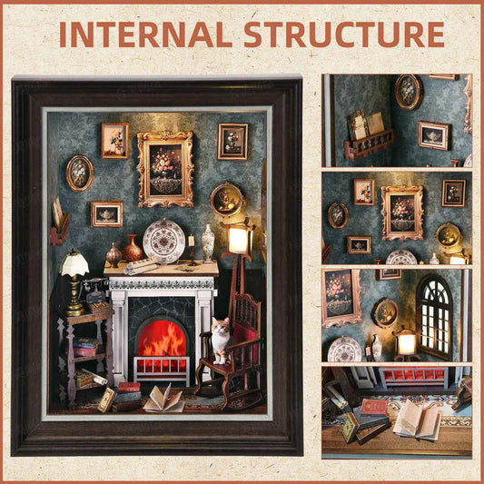 Book Nook Kit Tailor's Shop DIY 3D Wooden Puzzle Dollhouse Photo frame ornament Model Bookend Building Home Decoration