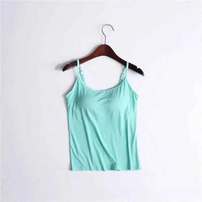 Cami Bra – Women's Camisole With Built In Padded Bra Vest Dropshipping As Seen on Tiktok Pink Top For Women Pajamas Home Wear