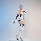 Ayanami Rei Cosplay Costume Ainme EVA Women's sexy white leather jumpsuit shoulder armor prop wig Halloween carnival uniform