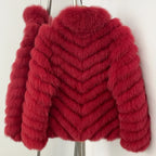 OFTBUY Women's Real Fox Fur Coat - Thick Warm Winter Jacket
